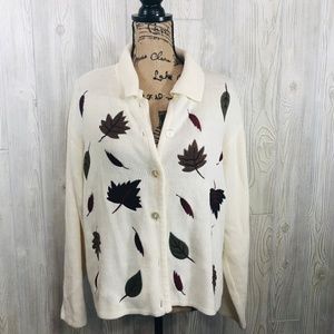 croft & barrow Tops - Croft & Barrow | Leaf cardigan sweater | #17 croft & barrow Tops - Croft & Barrow | Leaf cardigan sweater | #17